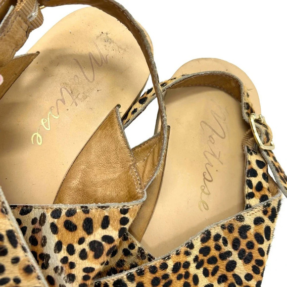 Matisse Arielle Cow Hair Sandals Leopard Cheetah Print Size 8 - Picture 4 of 6
